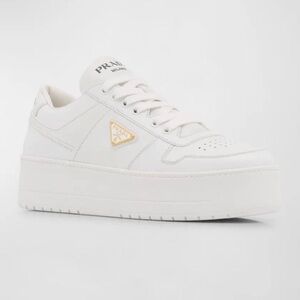 Prada "Downtown" low-top leather platform sneakers Size 11